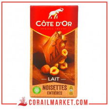 chocolat au lait noisettes entières cote d'or 180 g