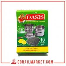 Tampon lain d'acier savoneux Oasis 10 pièces