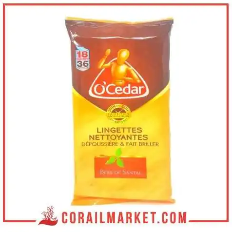 lingettes nettoyantes de bois parfum bois de santal o'cedar 18 lingettes lingettes nettoyantes de bois parfum bois de santal o'cedar 18 lingettes