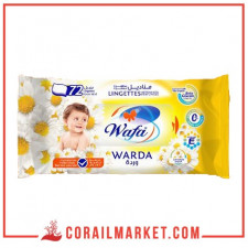 Lingettes nettoyantes parfumées Wafa warda 72 lingettes