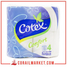 papier hygiénique Cotex confort 4 rouleaux