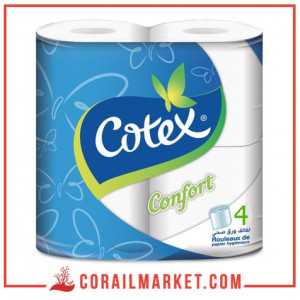 papier hygiénique Cotex confort 4 rouleaux