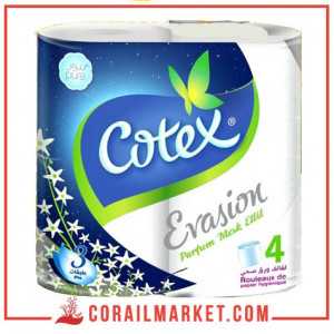 papier hygiénique parfum vanille  Cotex evasion  4 rouleaux