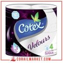 Cotex Papier Hygiénique Velours 4 Rouleaux