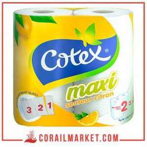 papier hygiénique senteur citron Cotex maxi 2 rouleaux