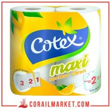 papier hygiénique senteur citron Cotex maxi 2 rouleaux