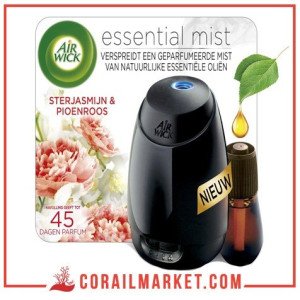 Diffuseur d'Huiles Essentielles+recharge senteur jasmin étoilé et pivoine 20 ml air wick