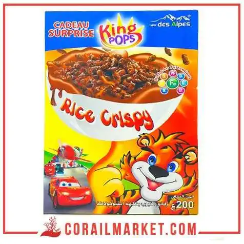 أرز منفوخ بالشوكولاطة رايس كريسي كينغ بوبس 200غ أرز منفوخ بالشوكولاطة رايس كريسي كينغ بوبس 200غ