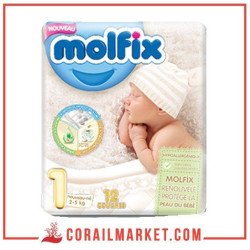 Couches bébé  Molfix N 01 (2-5) 12 couches
