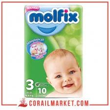 حفاظات الأطفال مولفيكس رقم 3 (9-4 كغ) 10 حفاظات