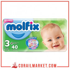 Couches bébé Molfix N 03 (4-9 kg) 40 couches