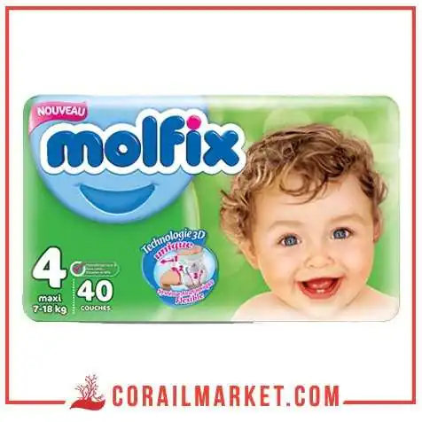 حفاظات الأطفال مولفيكس رقم 4 (18-7كغ) 40 حفاظة حفاظات الأطفال مولفيكس رقم 4 (18-7كغ) 40 حفاظة