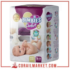 Couches bébé  Bimbies confort N 02 (3-6 kg) 11 couches