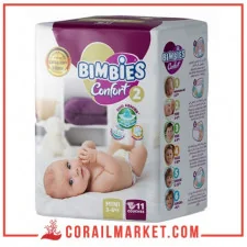 Couches bébé Bimbies confort N 02 (3-6 kg) 11 couches