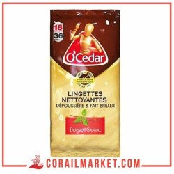 lingettes nettoyantes de bois parfum la cire d'abeille o'cedar 18 lingettes