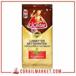 lingettes nettoyantes de bois parfum la cire d'abeille o'cedar 18 lingettes
