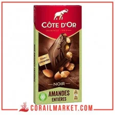 chocolat noir amandes entières cote d'or 180 g