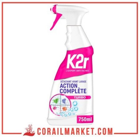détachant liquide  avant lavage spécial les vêtements blanc K2R 750 ml