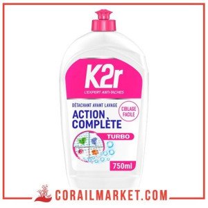détachant liquide  avant lavage action complète turbo K2R 750 ml