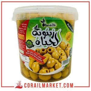 Olives vertes dénoyautez olive de vie 900 g