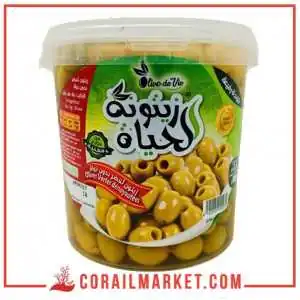 زيتون اخضر بدون نواة زيتونة الحياة 900غ