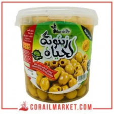 زيتون اخضر بدون نواة زيتونة الحياة 900غ