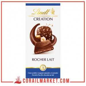 Chocolat noir aux noisettes le rocher noir lindt création 150 g