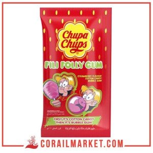Barbe à papa et chewing-gum goût pastèque chupa chups 11 g