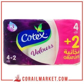 papier hygiénique  Cotex velours 4 rouleaux