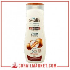 Shampoing à la kératine & argan 5en 1 réparateur swalis 330 ml