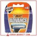 Bic Recharges Rasoir À L'aloé Vera & Vitamin 3 Lames E Advance, 4 Pièces