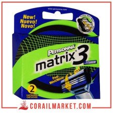 Recharges rasoir au vitamine E+ titanium 3 lames matrix 3 personna 2 pièces