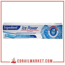 Dentifrice enrichi au sels minéraux et vitamines ice power sigadent 100g