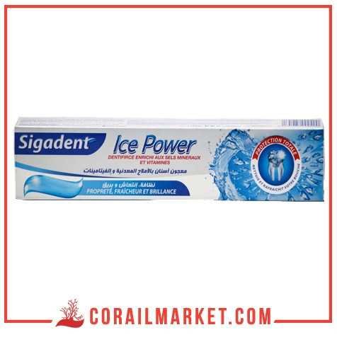 Dentifrice enrichi au sels minéraux et vitamines ice power sigadent 100g Dentifrice enrichi au sels minéraux et vitamines ice power sigadent 100g