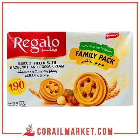 Biscuit fourré crème noisette regalo palmary 280 g Biscuit fourré crème noisette regalo palmary 280 g