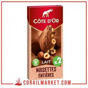 chocolat au lait noisettes entières cote d'or 180 g