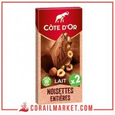 chocolat au lait noisettes entières cote d'or 180 g