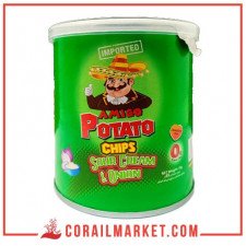 رقائق البطاطا مملحة بطعم القشدة الحامضة و البصل اميغو بوتاتو45 غ