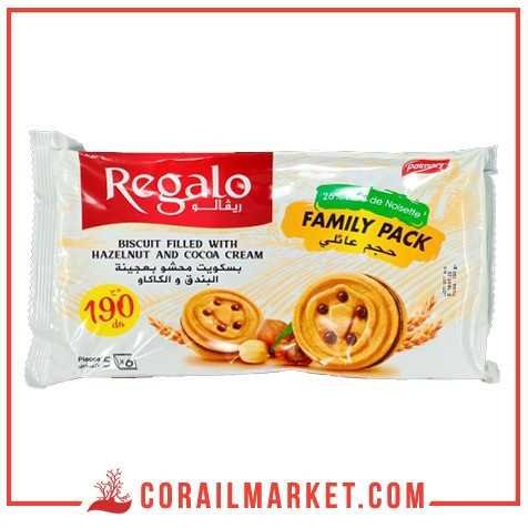 Biscuit fourré crème noisette regalo palmary 280 g Biscuit fourré crème noisette regalo palmary 280 g