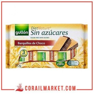 GAUFRETTE FOURRÉE A LA CRÈME de chocolat SANS SUCRES gullon 180 g