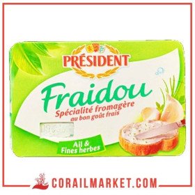 fromage à la crème ail et fines herbes fraidou président 150 g