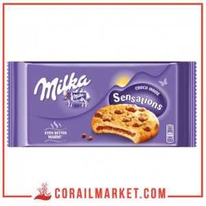 Cookies aux pépites de chocolat et fourré chocolat brownie sensation milka 156 g