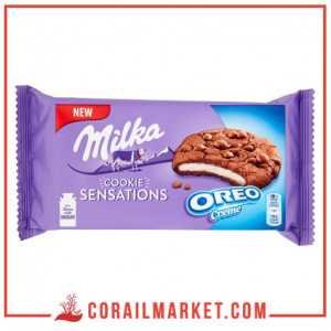 كوكيز بحبيبات الشكولاطة محشو بكريمة الاوريو ميلكا 156غ