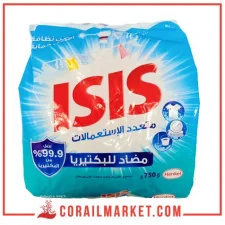 Lessive en poudre antibactérien isis 750 G