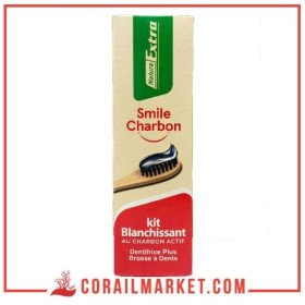 Dentifrice black et brosse à dents bambou kit blanchissant au charbon actif natura extra