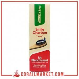 Dentifrice black et brosse à dents bambou kit blanchissant au charbon actif natura extra