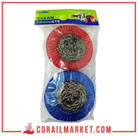 Jianping Éponge À Récurer Spirales Fil D'acier 2 Pièces – Corail Market