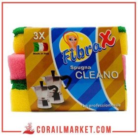 TAMPON EPONGE A RECUR spugna cleano fibrax 3 pièces