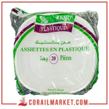 assiettes en plastique rkmd 20 pièces