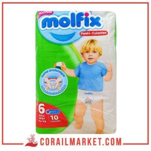 Couches bébé  culottes Molfix N 06 (+16 kg) 10 couches